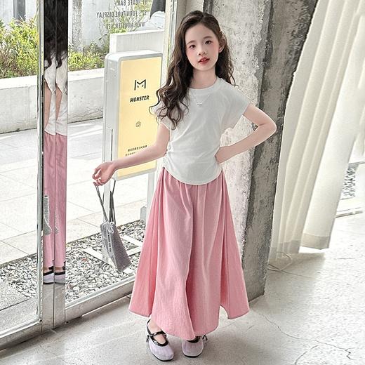 【夏日新品上新！女童韩版时髦套装！】女童韩版时髦 夏季套装 儿童新款短袖上衣+裤裙两件套 夏装显瘦-QQ 商品图7