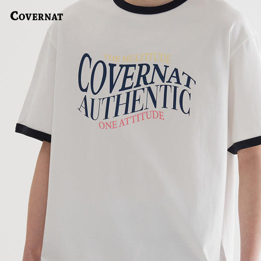 Covernat韩国潮牌行书响铃T恤宽松休闲男女同款T恤2025夏季新CO2502ST12 商品图2