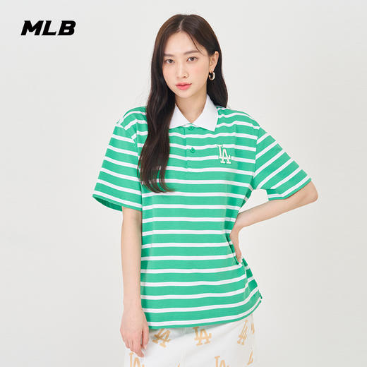 【一口价】MLB男女同款立领条纹款时尚短袖T恤3APQV0343【无货退款介意勿拍】 商品图2