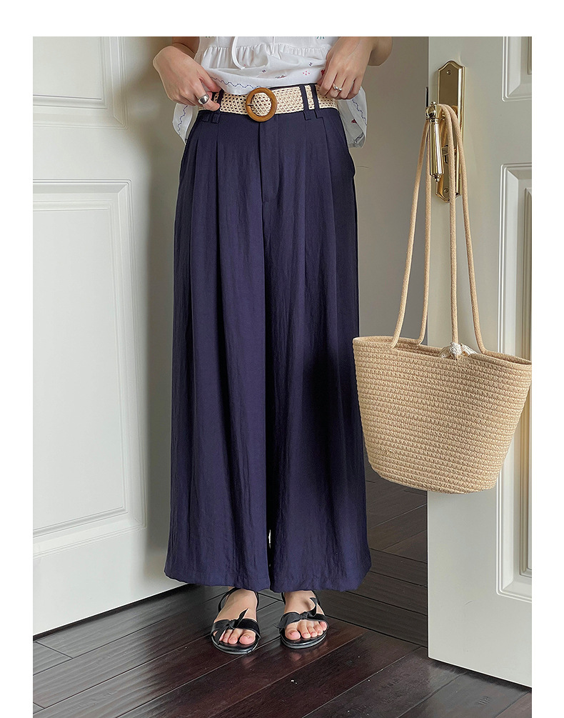 【冰茶荡荡裤】韩系高腰通勤阔腿裤