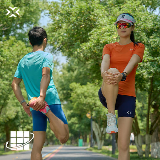 有为者男女款呼吸方格圆领速干短袖轻薄吸汗T恤透气跑步服动感风HM-DX001 商品图3