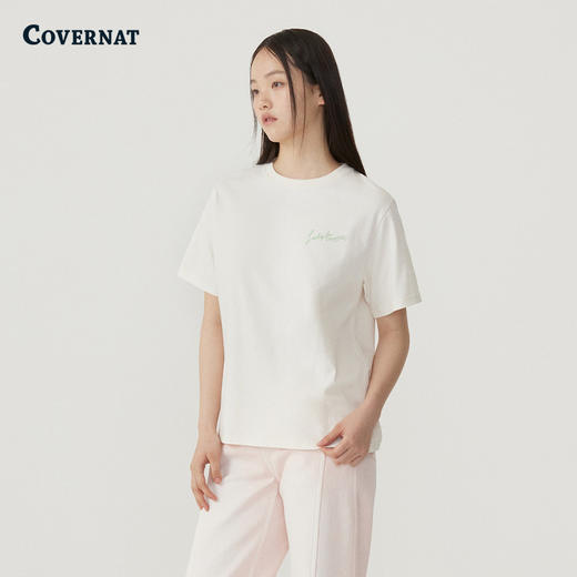 COVERNAT韩国潮牌基础款短袖女式半宽松版CAKE  T恤2025夏季新CO2502ST92 商品图0