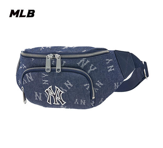 MLB男女同款斜挎包24秋冬新款NY老花牛仔3AHSM034N 商品图0