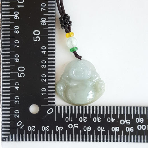 【天然正品】天然细腻糯种佛公（平安如意）翡翠吊坠女性080425AH22现售价：380特价 商品图3