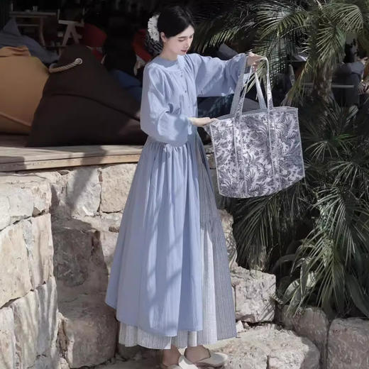 裁缝学苑AH23法式高级圆领长袖连衣裙纸样女装长款裙子样板图纸 商品图3