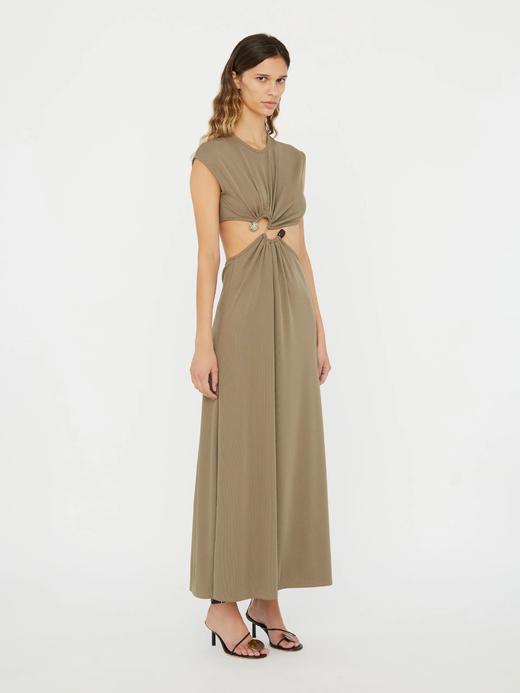 Christoper Esber - S-Buckle Tank Dress - Eucalypt - 女装 - 连身裙 - 棕绿色 商品图1