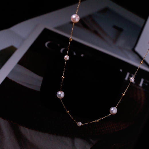 满天星 闪烁bling gao阶akoya 版本 海水珍珠 4-7mm 纯18k金 商品图6