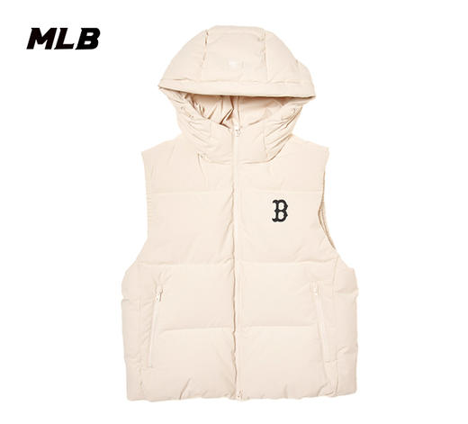 MLB男女同款小标基础款连帽羽绒马甲3ADVB1046 商品图0