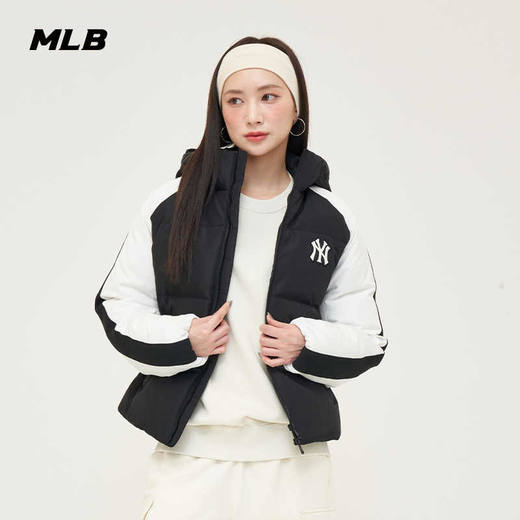 MLB男女同款学院风字母标拼接色羽绒服3ADJV0246 商品图3