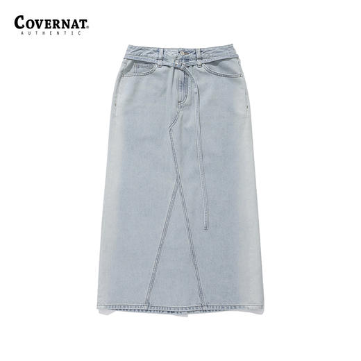 covernat韩国潮牌女士腰带牛仔长裙甜潮流时尚甜酷风半裙2024夏新CO2401SR72 商品图2