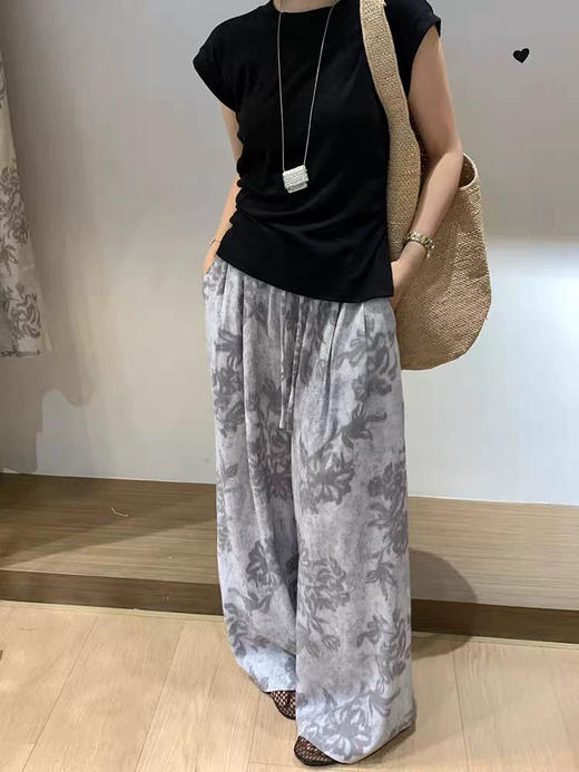 亲测实拍⚠️太好穿了❗️又凉快又舒服❗️【慵懒腰果花棉麻裤】清冷氛围感轻松拿捏住❗️满满的高级感❗️🌾棉麻凉感黑科技💨37℃天自循环透气系统 商品图4