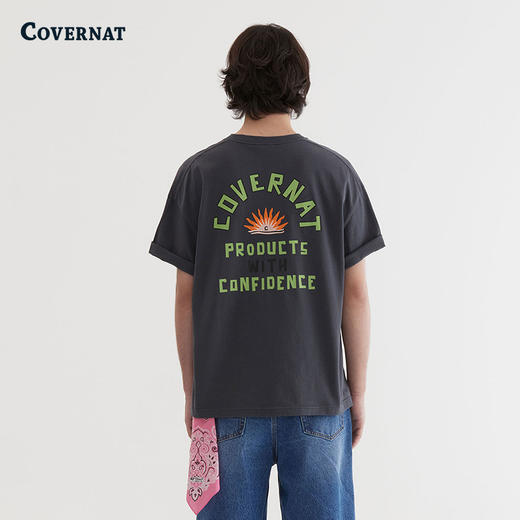 COVERNAT韩国潮牌基础款短袖亮眼印花休闲潮流百搭2025夏季新CO2502ST44 商品图1