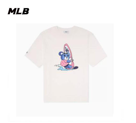 【一口价】MLB男款女款情侣同款皱眉熊短T宽松舒适潮流短袖3ATSE0233【无货退款介意勿拍】 商品图1