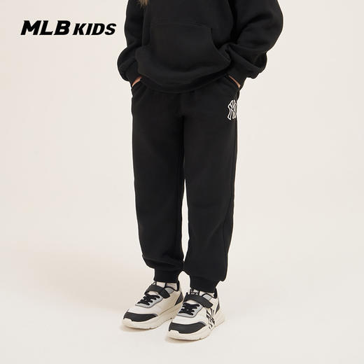 MLB儿童男女童刺绣队标束脚裤抽绳松紧腰加绒长裤23秋冬新款7APTB0236 商品图2