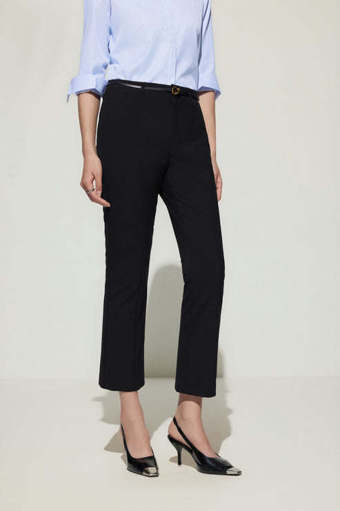 G2000女装SS25商场新款【配送腰带/多面弹/喇叭】通勤修身休闲裤51269114 商品图0