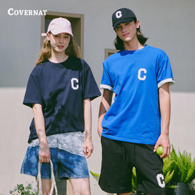 【周末秒杀】covernat韩国潮牌短袖T恤情侣同款经典C字母标潮流休闲上衣CO2302ST12