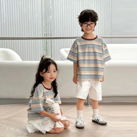 💥【德贝靓舒亲子款A类韩版纯棉条纹短袖D8801】🔥家人们！谁懂啊！德贝靓舒放大招了！ 👑A 类婴幼儿级别的亲子条纹短袖 D8801， 🎉清仓秒杀直接买一送一！ 商品图3