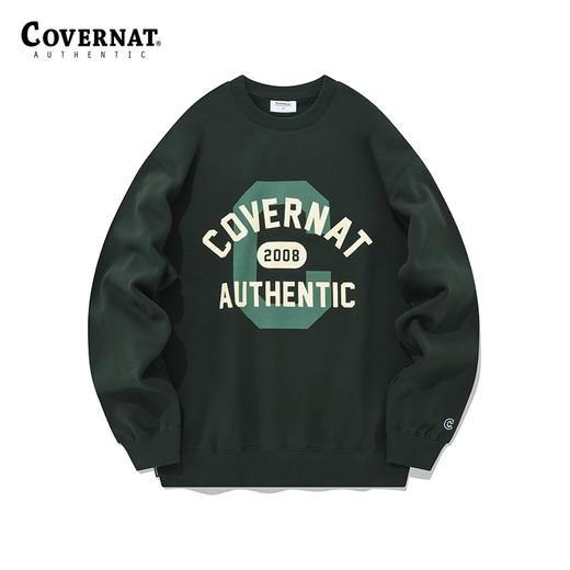 Covernat韩国潮牌套头卫衣男女春拱形标志C标衫套头衫加绒上衣CO2203CR10 商品图1