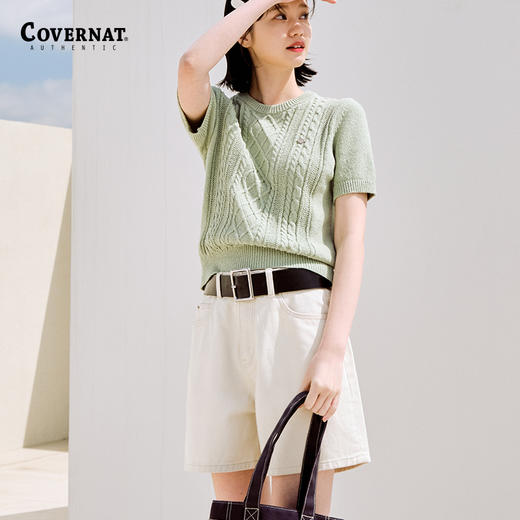 covernat韩国潮牌夏季女士牛仔短裤时尚热裤女士裤子CO2302SO76 商品图1