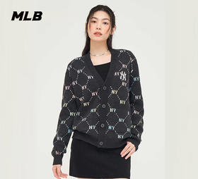 MLB满印钻石老花男女同款针织开衫3AKCM0244