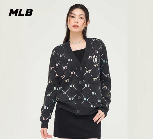 MLB满印钻石老花男女同款针织开衫3AKCM0244 商品图0