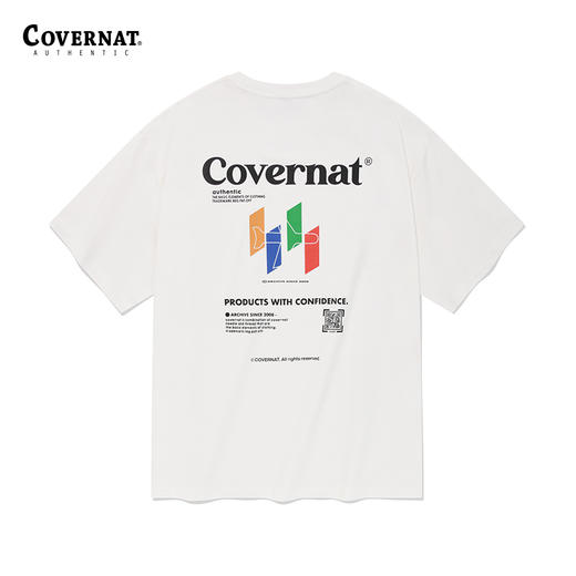 covernat韩国潮牌男女情侣同款短袖时尚图案 T 恤2024春夏新CO2402ST32 商品图1