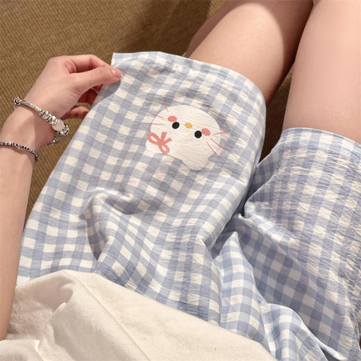 【GZ】无忧购39元2件云朵棉格纹短裤遛弯裤家居服（截单后3-5天发货) 商品图6