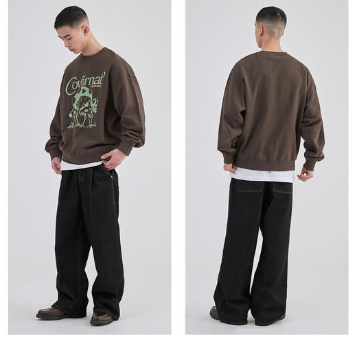 Covernat韩国潮牌套头卫衣男女涂鸦印花宽松oversize小众高街CO2201CR09 商品图0