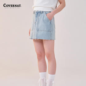 covernat韩国潮牌女士迷你牛仔裙潮流时尚甜酷风短裙2024春夏新款CO2401SR70