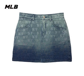 MLB满印老花渐变色牛仔短裙3FDSM0453【无货退款介意勿拍】