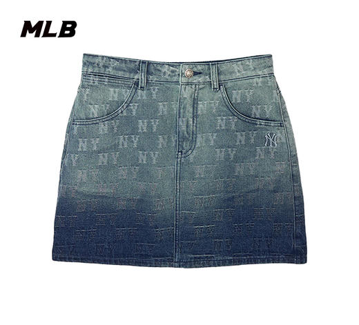 MLB满印老花渐变色牛仔短裙3FDSM0453【无货退款介意勿拍】 商品图0