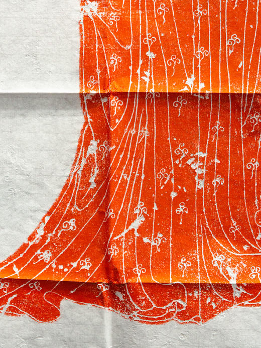 唐代持扇仕女造像石刻原拓 商品图4