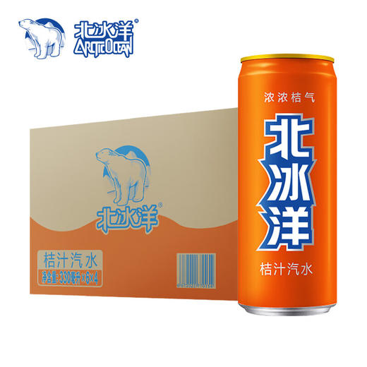 北冰洋 桔汁汽水330ml*24罐 果汁碳酸饮料整箱 商品图0