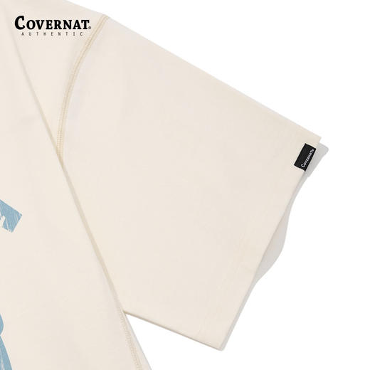 covernat韩国潮牌圆领T恤布罗肯船短袖时尚舒适全棉2025春CO2402ST11 商品图4