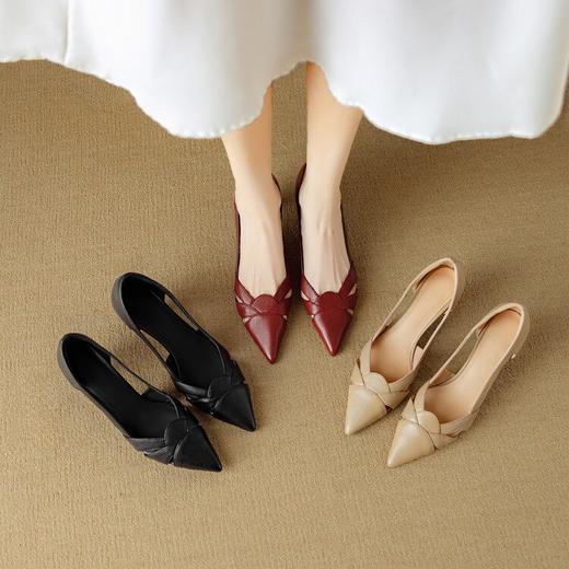 【预售5天】法式羊皮镂空单鞋女夏季新款尖头真皮高跟凉鞋DB&M6389 商品图4