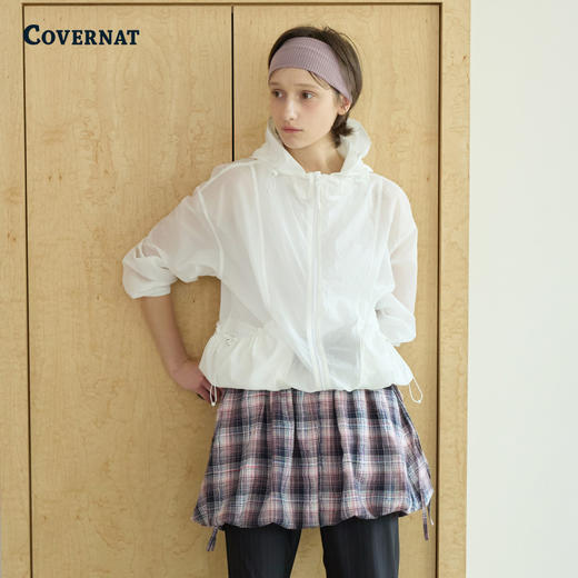 covernat韩国潮牌女性透明褶皱尼龙外套宽松休闲2025春夏新CO2502JK79 商品图0