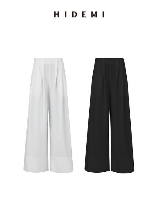 HIDEMI 度假系列高腰立体剪裁压褶花苞式阔腿裙裤阔腿裤 商品图8