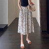 修饰腿型 复古质感印花裤裙高腰宽松八分阔腿裤女25夏新款！ 商品缩略图1