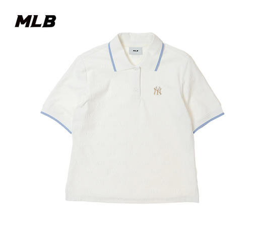 MLB男女同款立领小标简约款POLO衫T恤3FPQM0353 商品图0