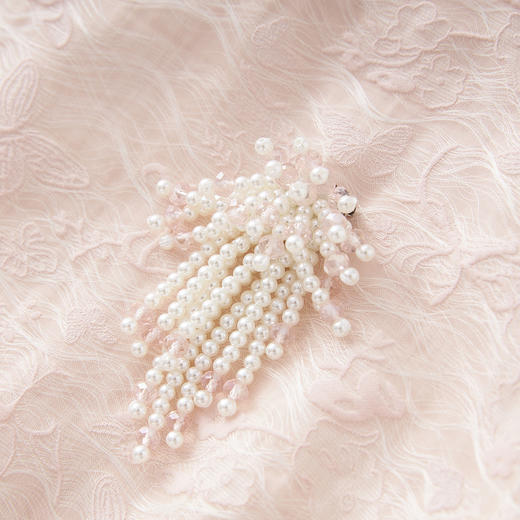 「高货wl」全新升级【铂金会员367/天猫499/差价132】(05540)洛诗琳简约气质小香风连衣裙2025夏季浮雕提花显瘦A字裙 商品图3