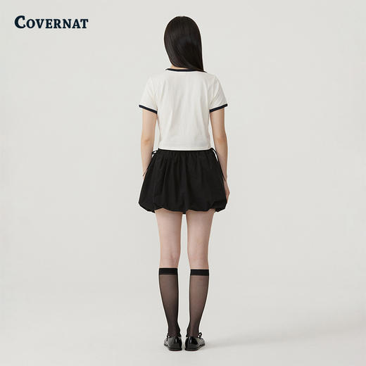 COVERNAT韩国潮牌女士修身版COOPER标志环领T恤2025春夏新CO2502ST73 商品图1