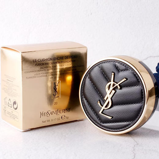 YSL · 黑皮革气垫明彩轻垫粉底液「皮气垫」B20 中样5g 商品图0