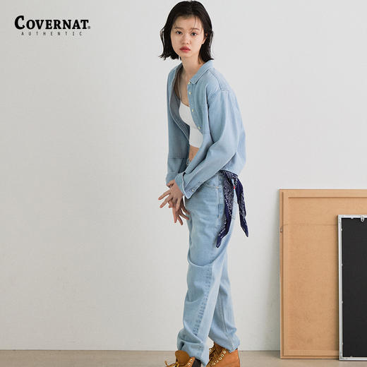 Covernat韩国潮牌夏季新品浅蓝色时尚休闲百搭长裤牛仔裤CO2301PT81 商品图1