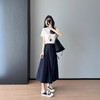 时髦有品味！复古高腰显瘦A字阔腿裤休闲汉麻牛仔裙裤25新款！ 商品缩略图2