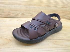 夏季新品豪行14255650纯牛皮平底男士沙滩鞋露趾凉鞋