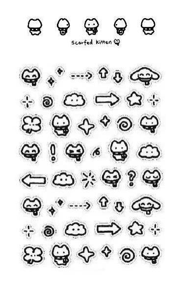 围脖小猫丨A6整版贴纸 商品图0