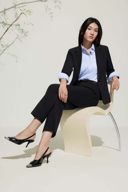 G2000女装SS25商场新款【配送腰带/多面弹/喇叭】通勤修身休闲裤51269114 商品图3