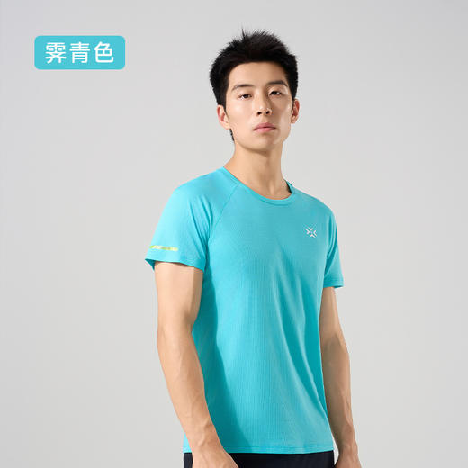 有为者男女款呼吸方格圆领速干短袖轻薄吸汗T恤透气跑步服动感风HM-DX001 商品图9