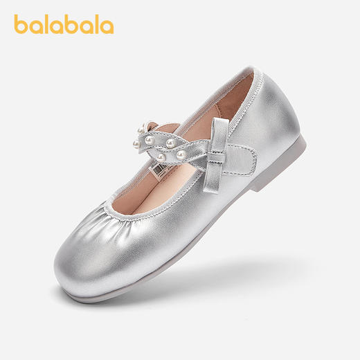 巴拉巴拉童鞋女童公主鞋2025新款春秋软底表演鞋芭蕾风鞋子蝴蝶结 商品图0