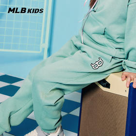 MLB儿童男女童刺绣队标束脚裤抽绳松紧腰加绒长裤23秋冬新款7APTB0236